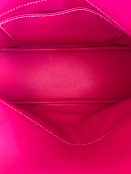 Hermes Rose Tyrien Epsom & Palladium Hardware Bolide 28
