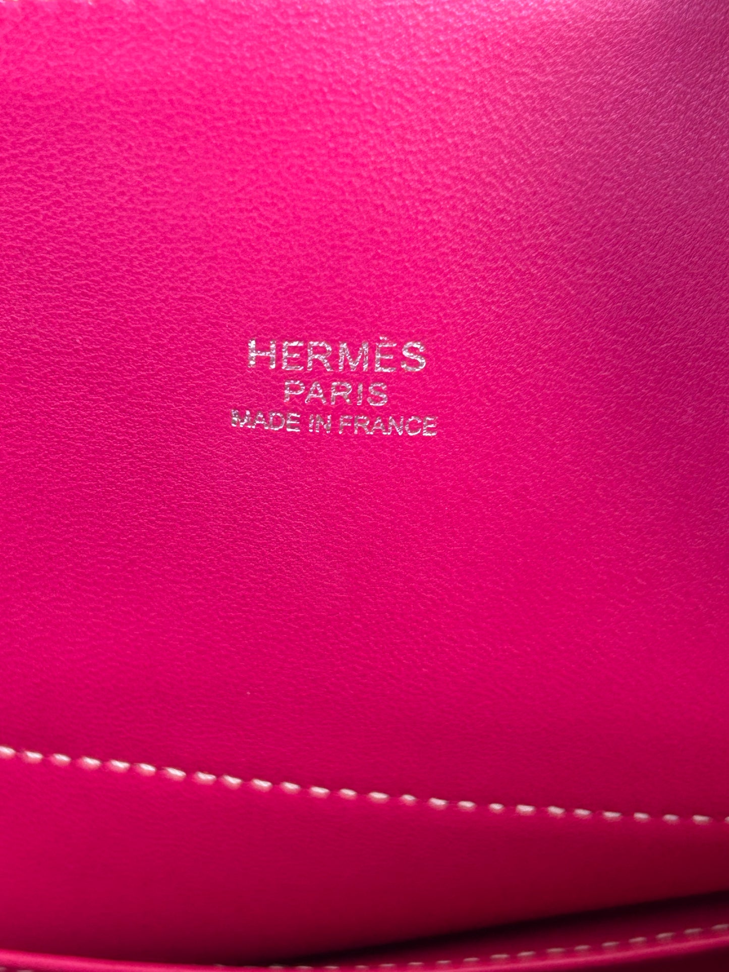 Hermes Rose Tyrien Epsom & Palladium Hardware Bolide 28