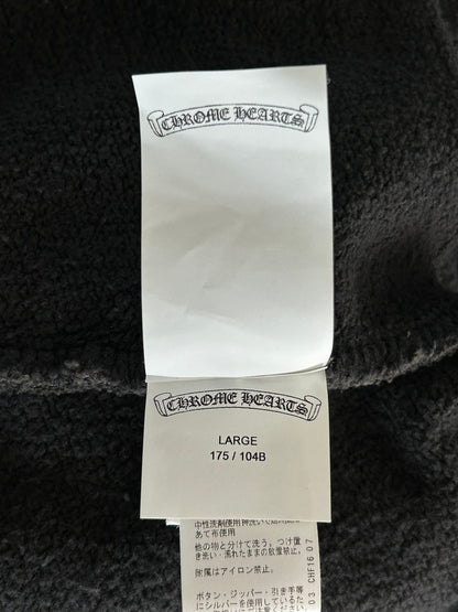 Chrome Hearts Black Triple Cross Patch Paper Jam Zip Up Hoodie