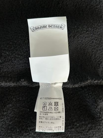 Chrome Hearts Black Triple Cross Patch Paper Jam Zip Up Hoodie