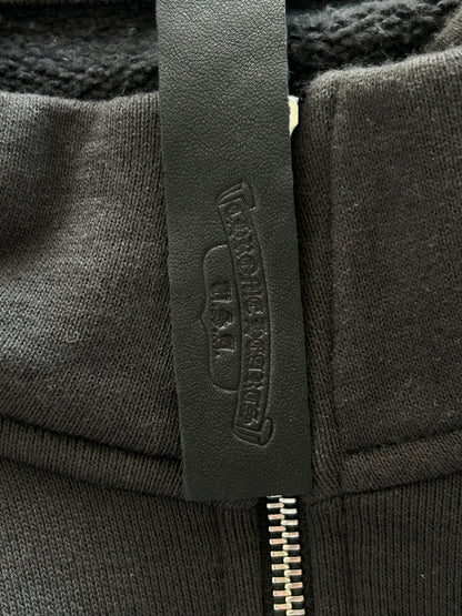 Chrome Hearts Black Triple Cross Patch Paper Jam Quarter Zip Sweater