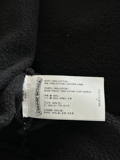 Chrome Hearts Black Triple Cross Patch Paper Jam Quarter Zip Sweater