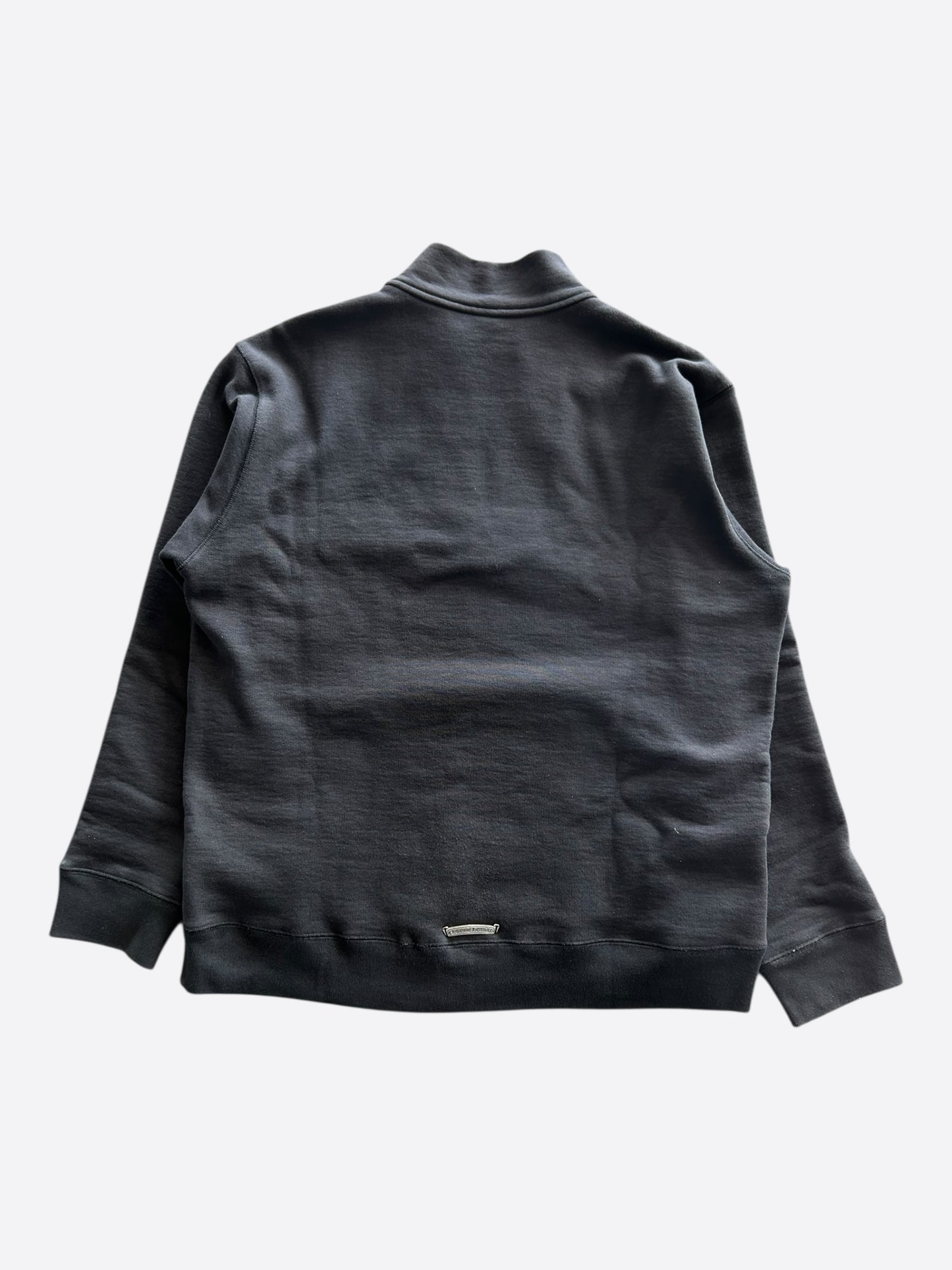 Chrome Hearts Black Triple Cross Patch Paper Jam Quarter Zip Sweater