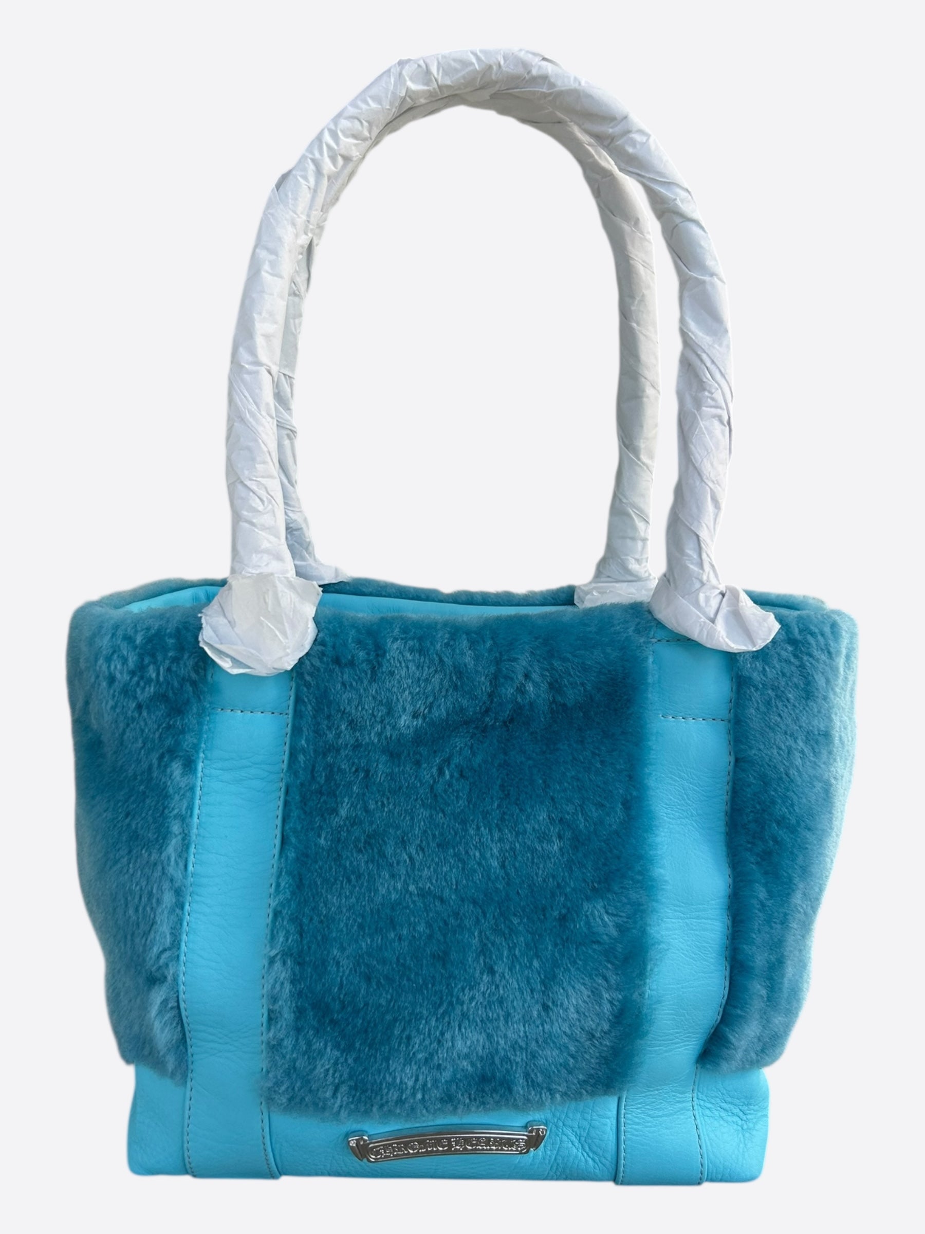 Chrome Hearts Blue Cemetery Cross Patch Fur Tote Bag – Savonches