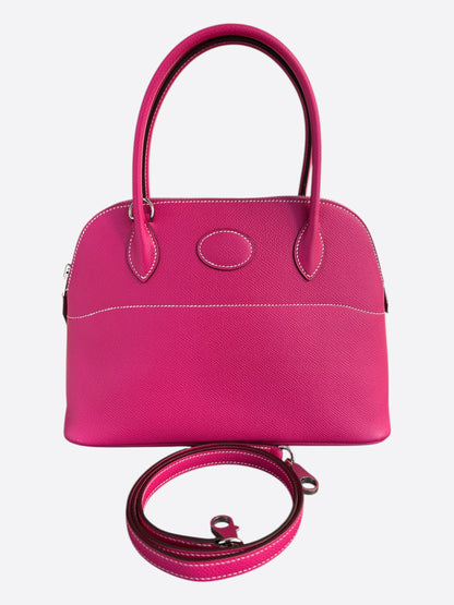 Hermes Rose Tyrien Epsom & Palladium Hardware Bolide 28