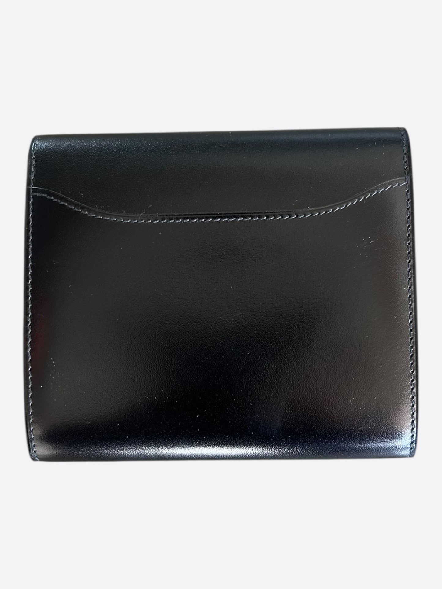 Hermes Black Box Leather & Gold Hardware Constance Compact Wallet