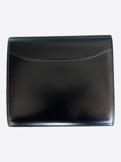 Hermes Black Box Leather & Gold Hardware Constance Compact Wallet