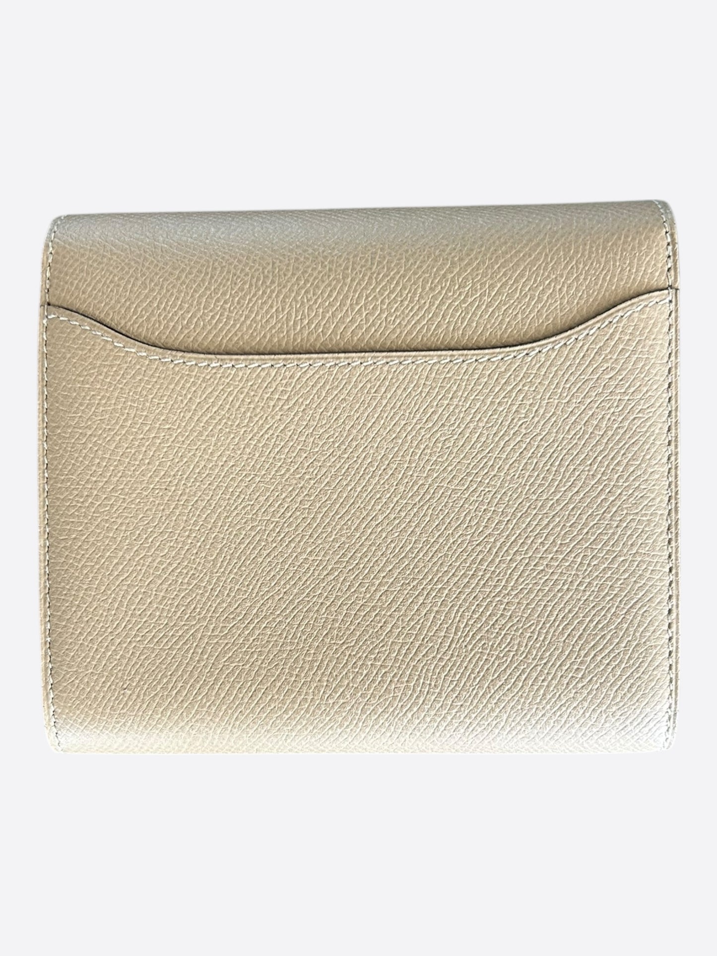 Hermes Craie Epsom & Gold Hardware Constance Compact Wallet