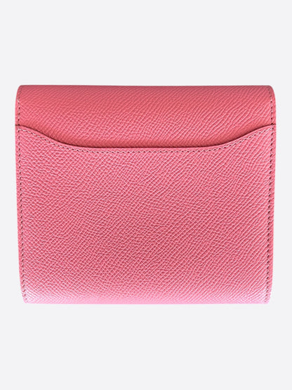 Hermes Pink Epsom & Palladium Hardware Constance Compact Wallet