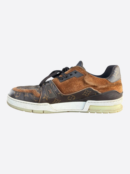 Louis Vuitton Brown Suede Monogram Trainers