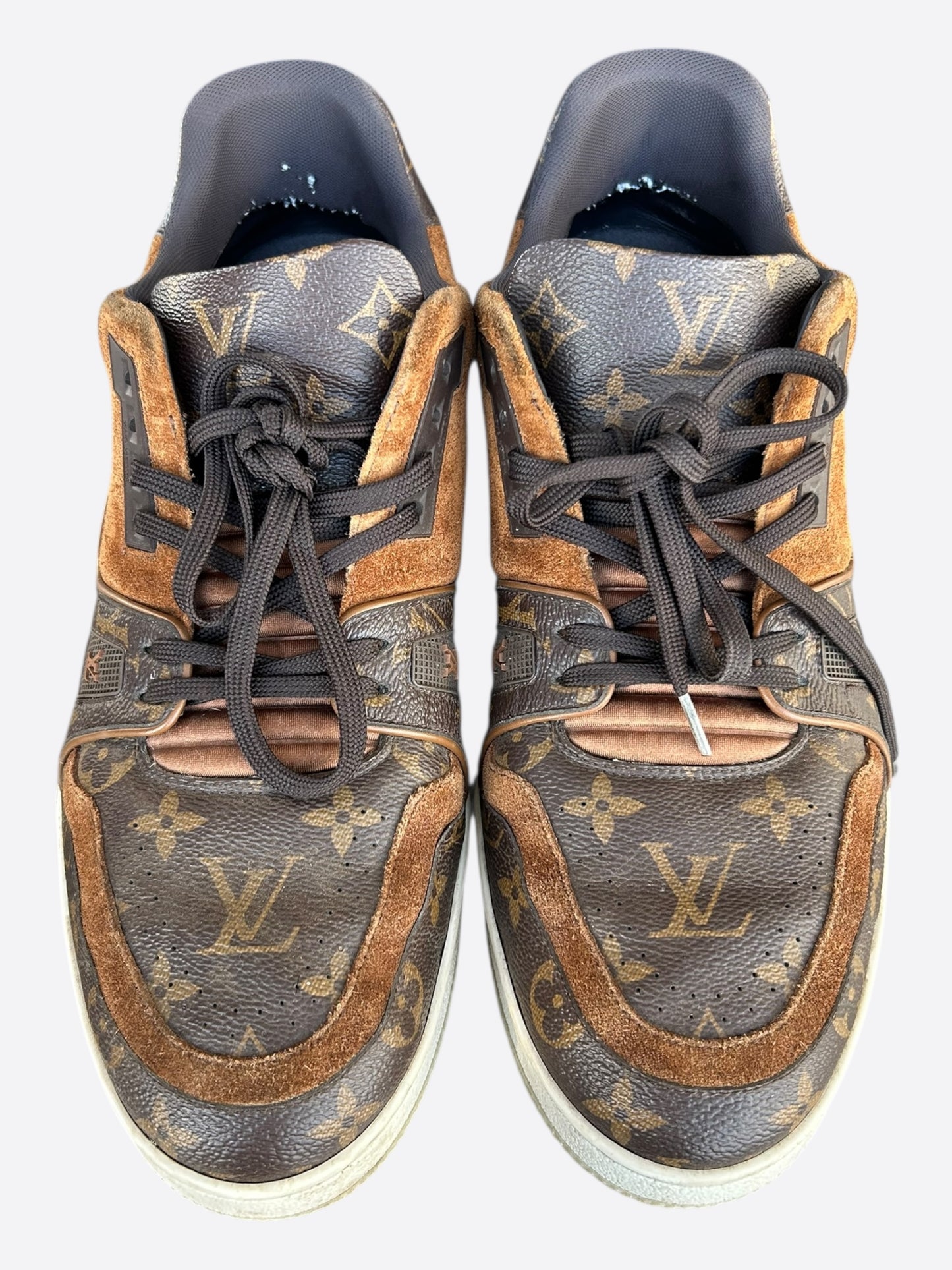 Louis Vuitton Brown Suede Monogram Trainers