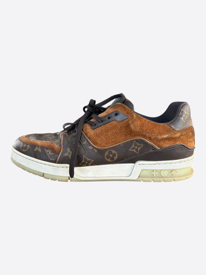 Louis Vuitton Brown Suede Monogram Trainers