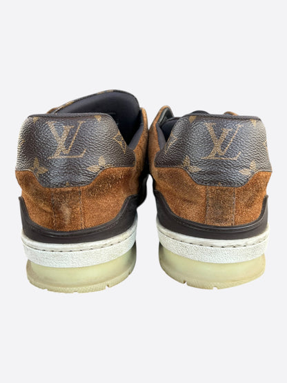Louis Vuitton Brown Suede Monogram Trainers