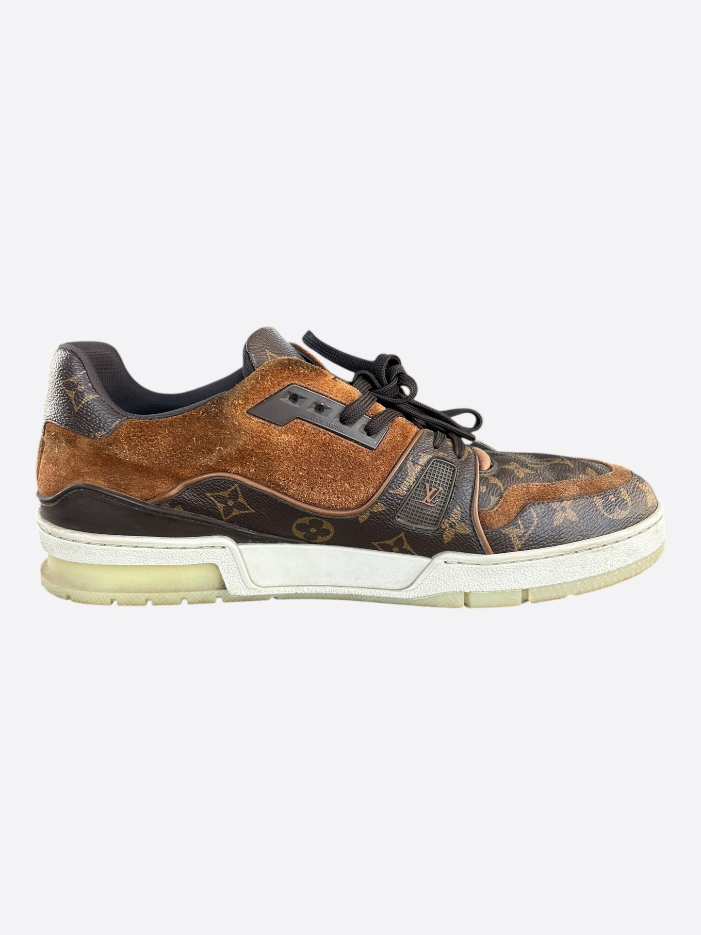Louis Vuitton Brown Suede Monogram Trainers