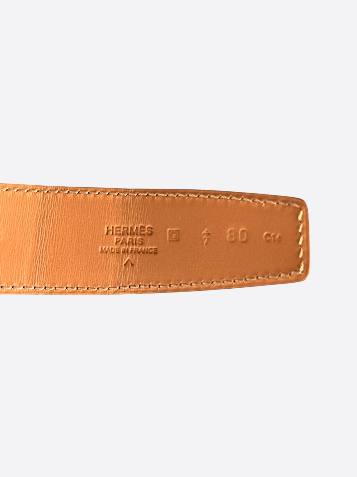Hermes Bleu Jean & Brown Crocodile Constance Reversible Belt