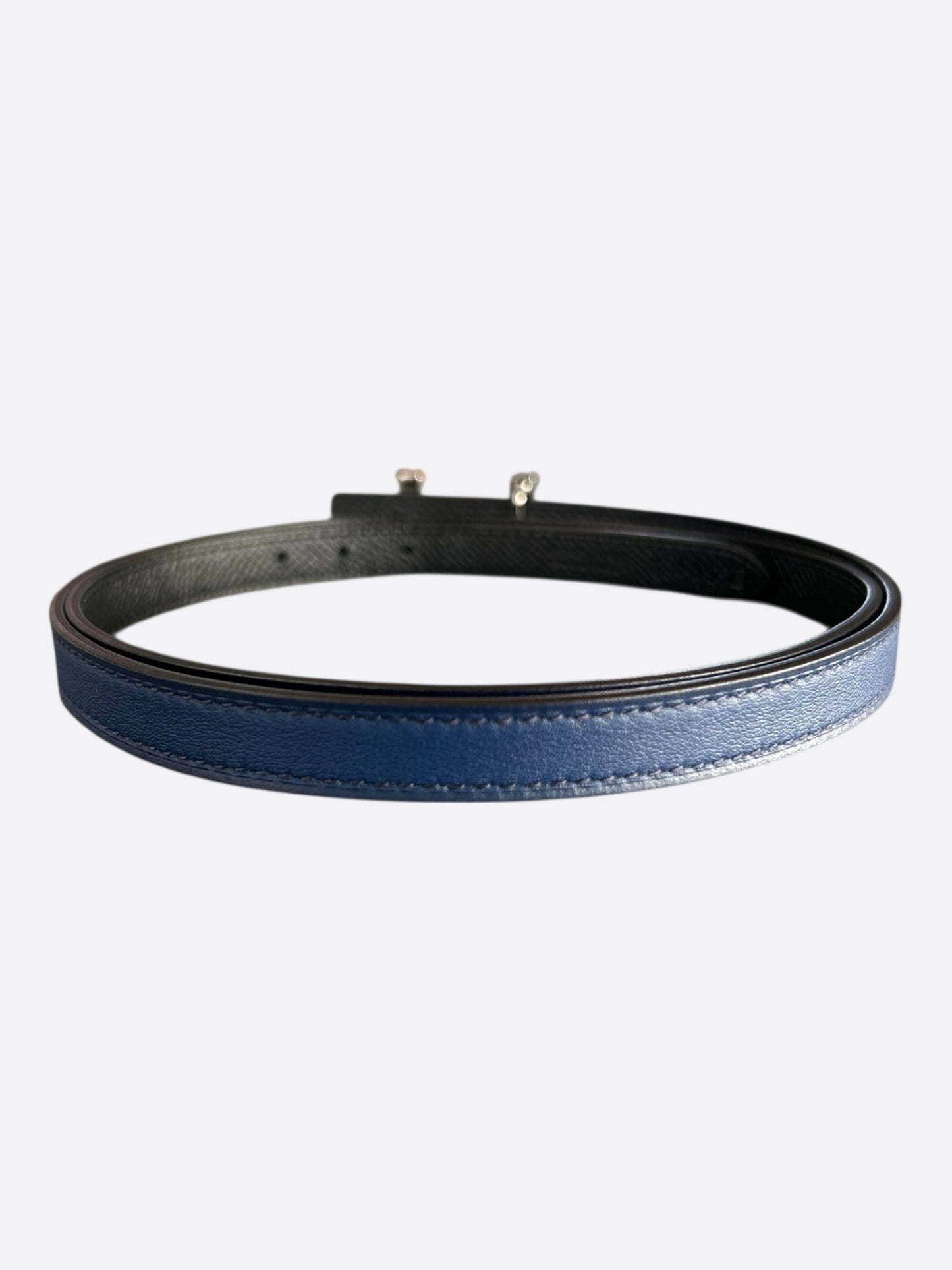 Hermes Bleu Saphir & Black Constance Reversible Belt