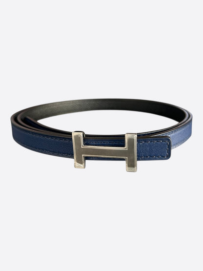 Hermes Bleu Saphir & Black Constance Reversible Belt