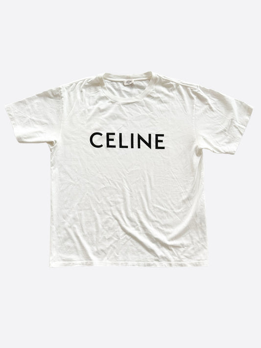 Celine White & Black Logo T-Shirt