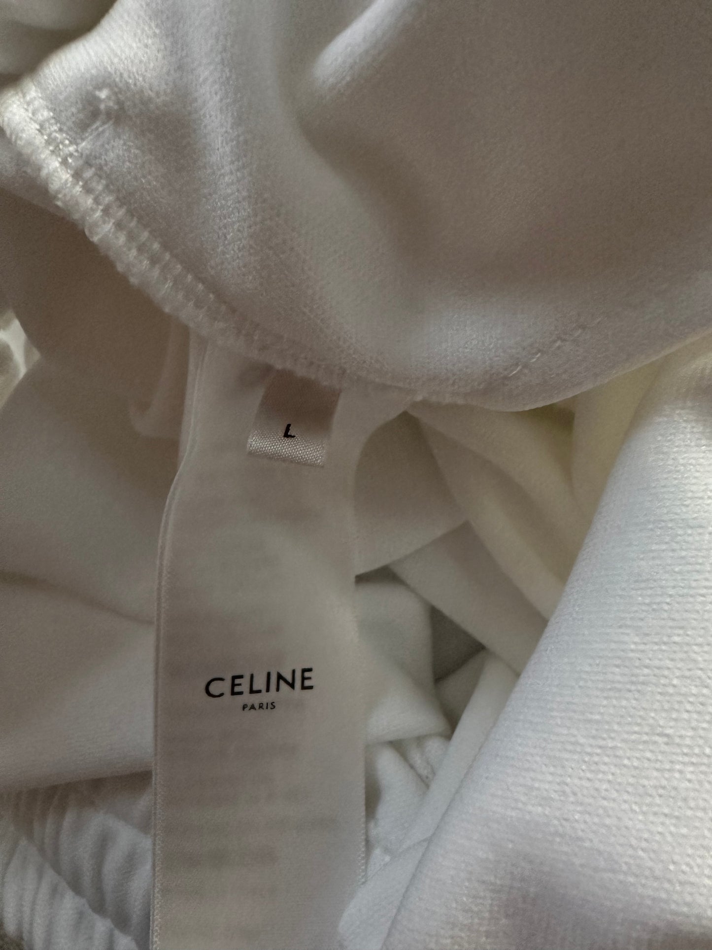 Celine White & Black Logo Trackpants