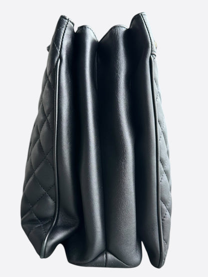 Chanel Black Lambskin Quilted Shopper Tote