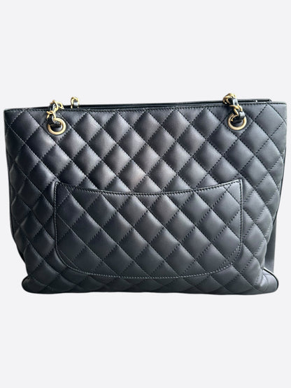 Chanel Black Lambskin Quilted Shopper Tote