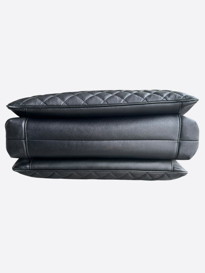 Chanel Black Lambskin Quilted Shopper Tote