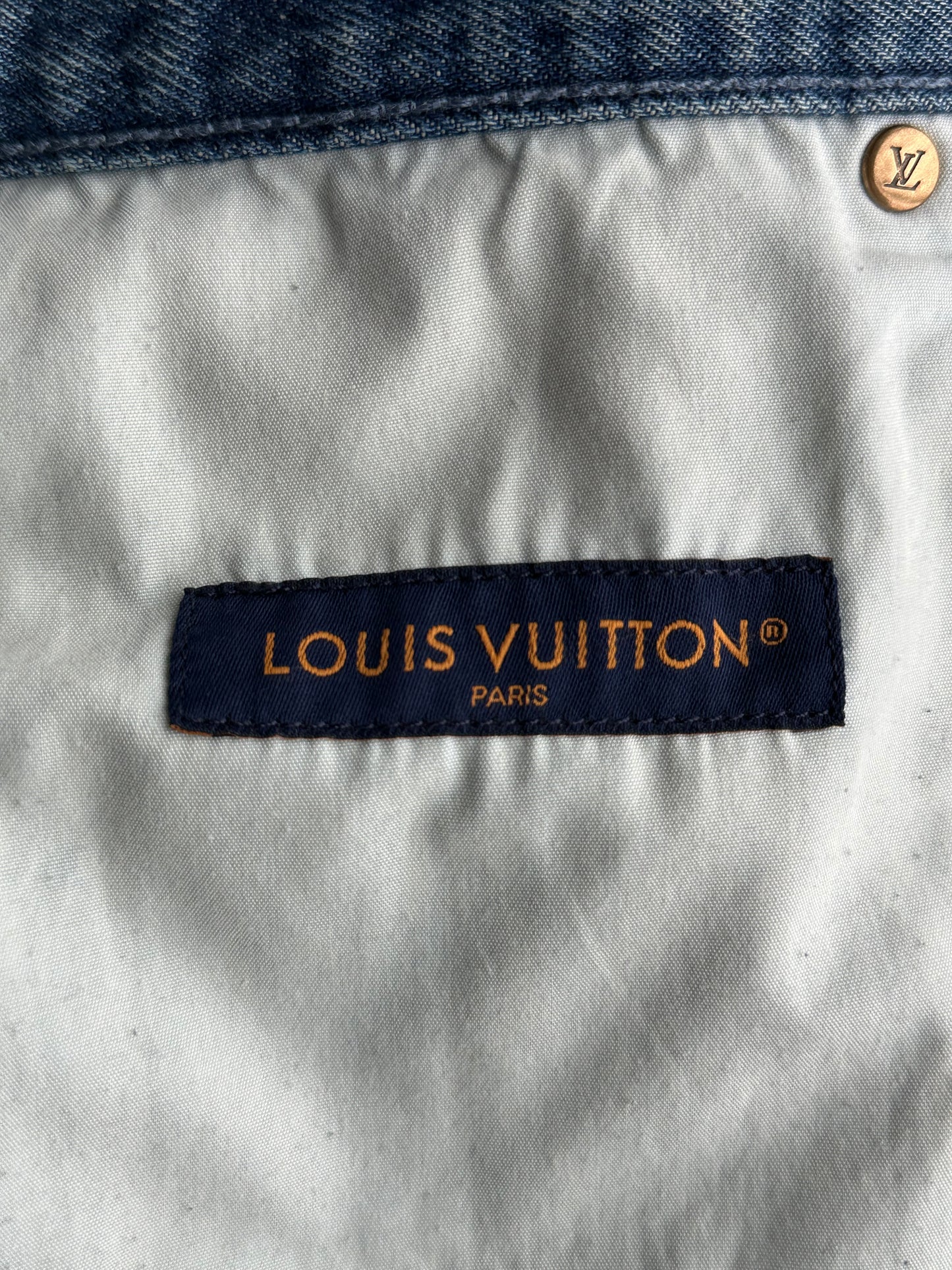 Louis Vuitton Blue Monogram Carpenter Denim Shorts