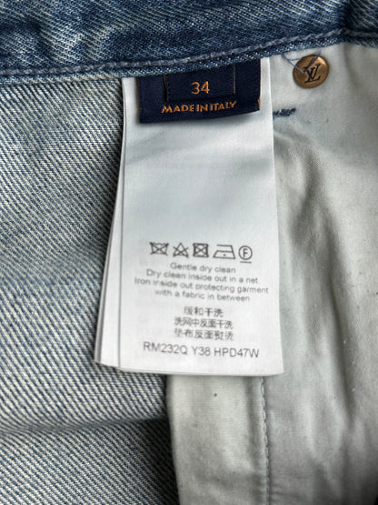 Louis Vuitton Blue Monogram Carpenter Denim Shorts