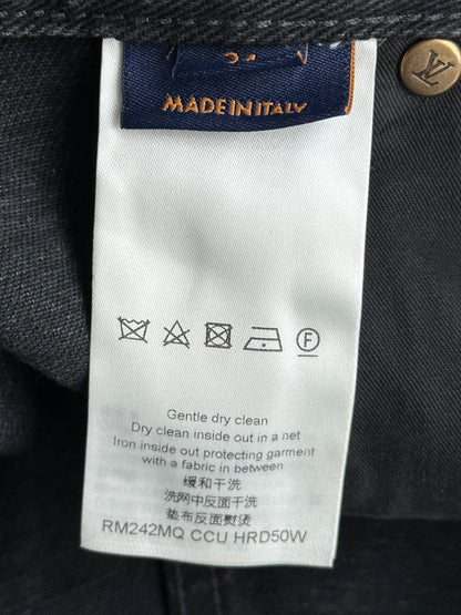 Louis Vuitton Washed Black Monogram Carpenter Shorts