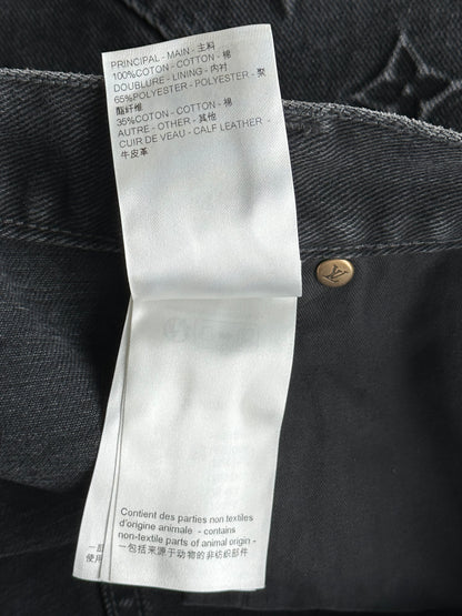Louis Vuitton Washed Black Monogram Carpenter Shorts