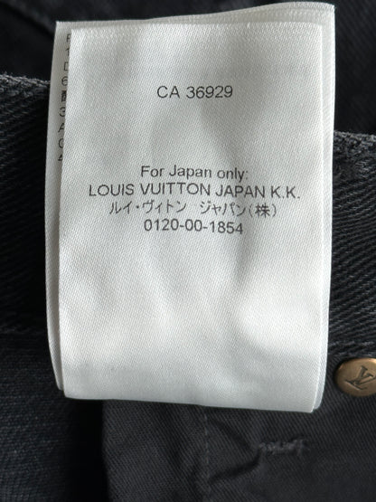 Louis Vuitton Washed Black Monogram Carpenter Shorts
