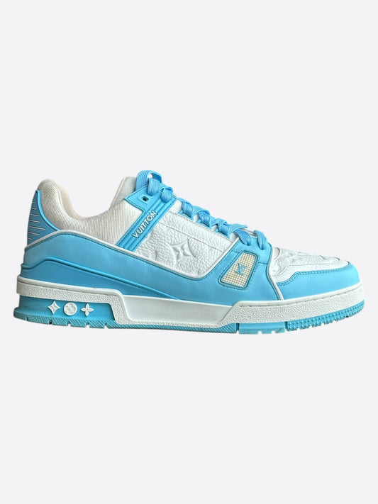 Louis Vuitton Blue & White Monogram Trainers