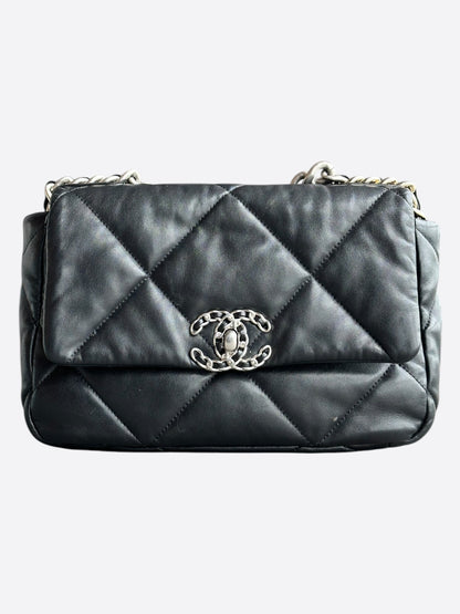 Chanel Black Lambskin Medium 19 Flap Bag