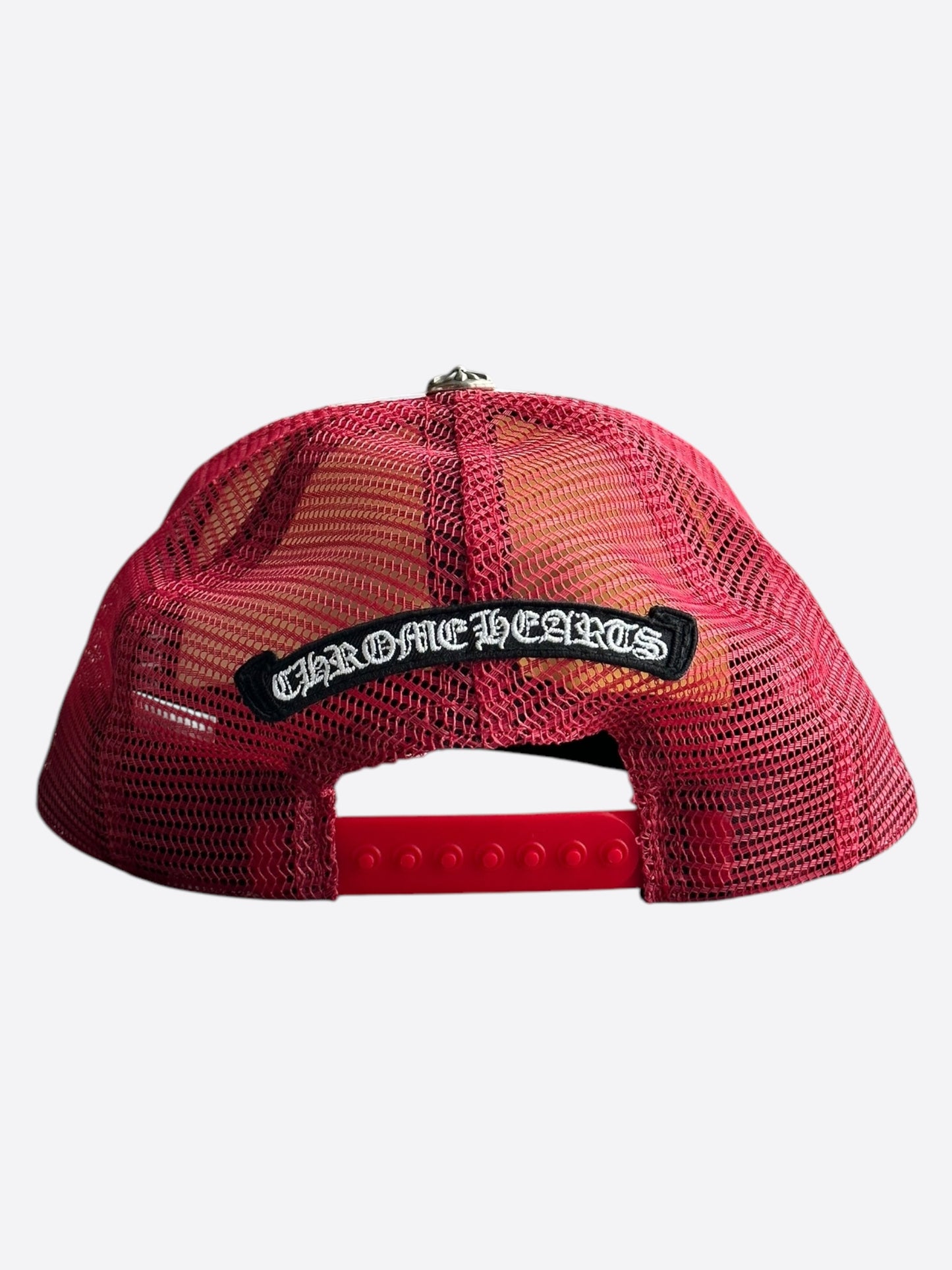 Chrome Hearts Red & Camouflage Triple Cross Trucker Hat