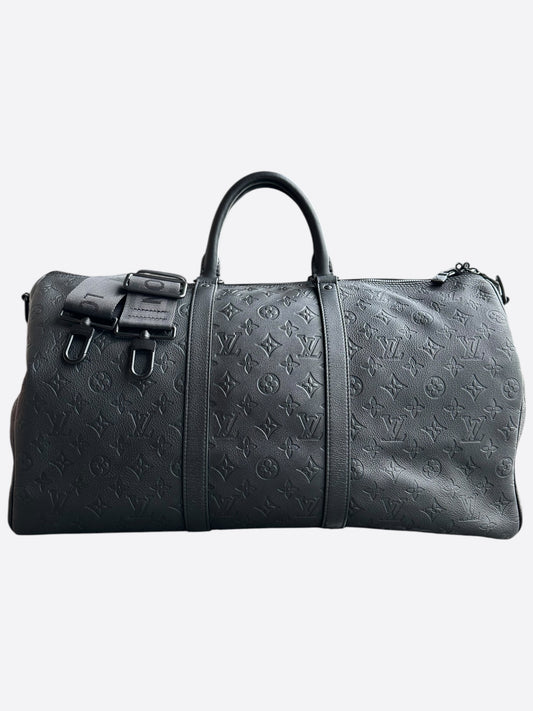 Louis Vuitton Black Monogram Shadow Keepall 50