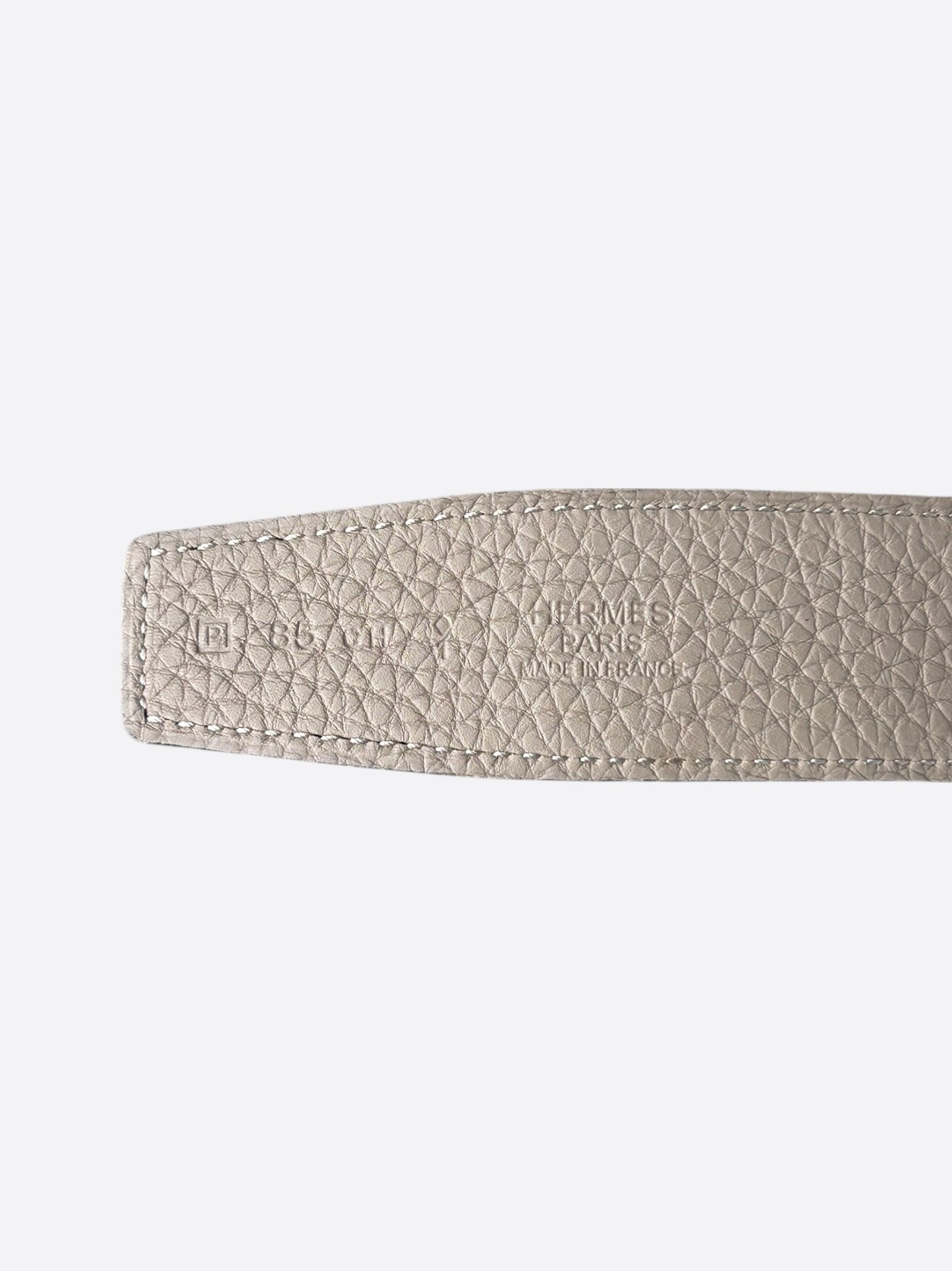 Hermes Etoupe & Black Palladium Constance Reversible Enamel Belt