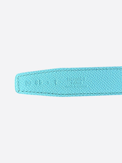 Hermes Blue Palladium Constance Reversible Belt