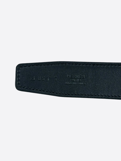 Hermes Brown & Black Palladium Chaine d'Ancre Reversible Enamel Belt