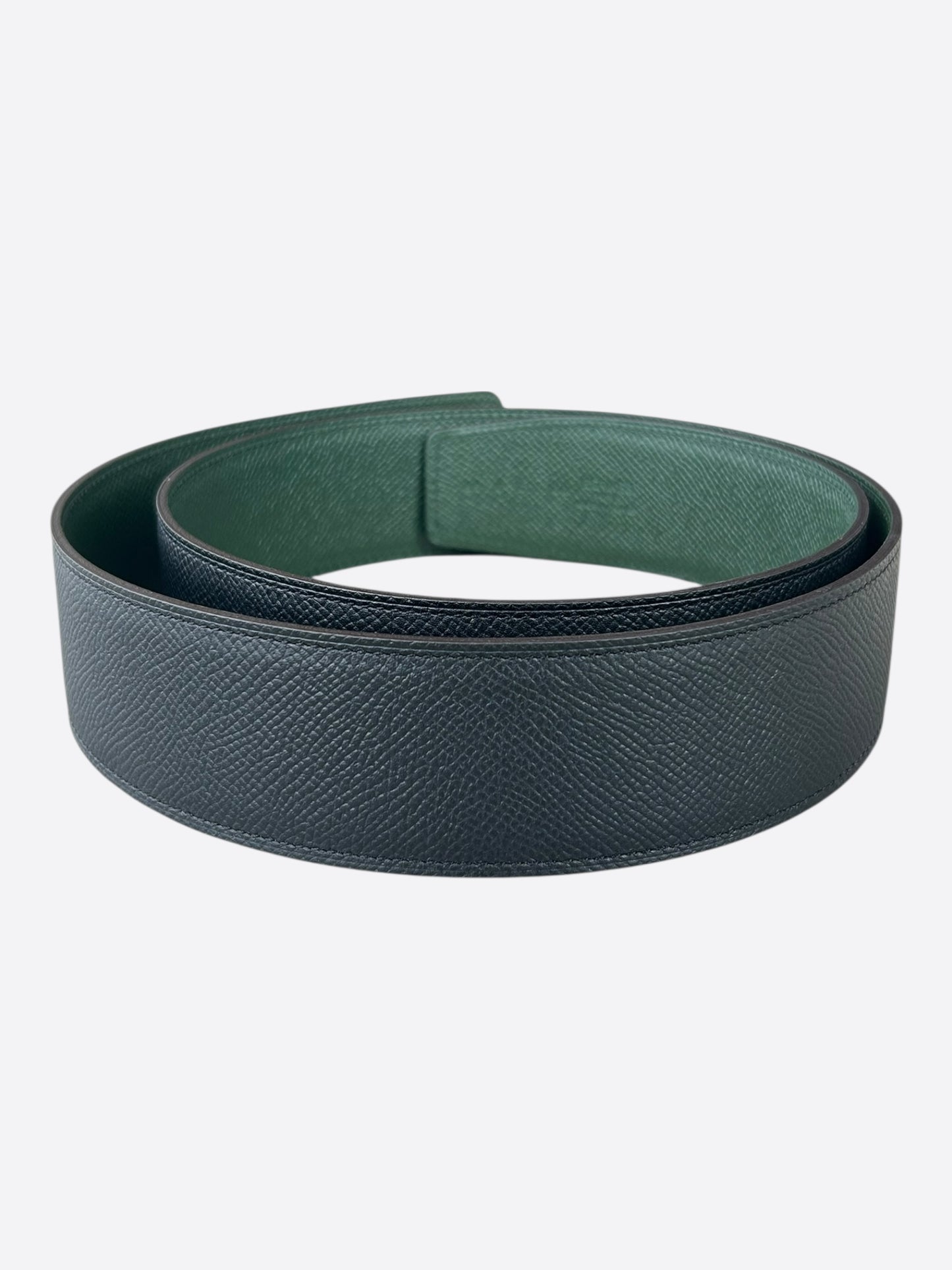 Hermes Black & Green Epsom Reversible Belt Strap