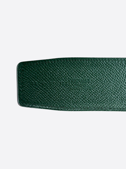 Hermes Black & Green Epsom Reversible Belt Strap