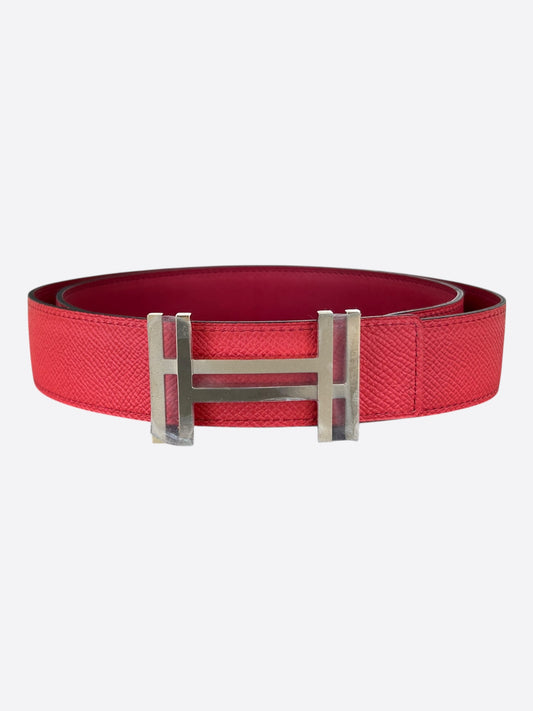 Hermes Pink Palladium Constance Reversible Belt