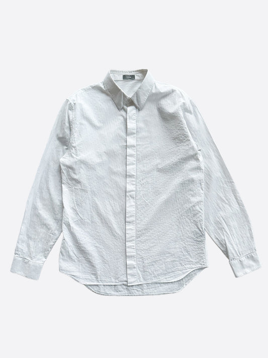 Dior White Mini Oblique Button Up Shirt