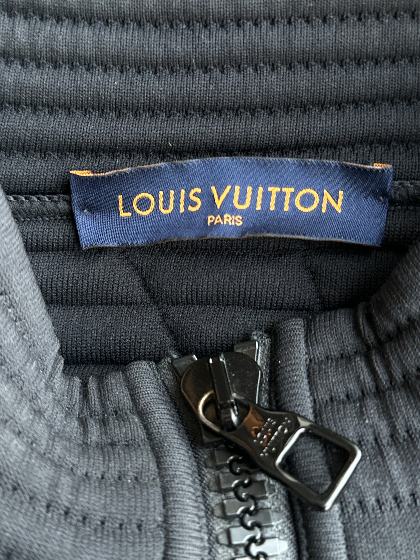 Louis Vuitton Black Distorted Zip Up Jacket