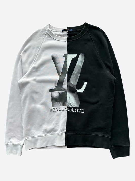 Louis Vuitton Black & White Peace & Love Split Sweater