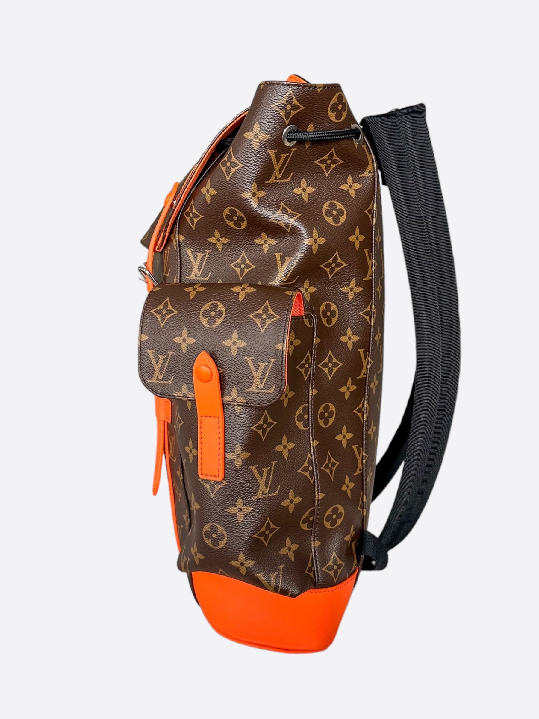 louis vuitton backpack orange Louis Vuitton Brown Monogram & Orange Christopher Backpack