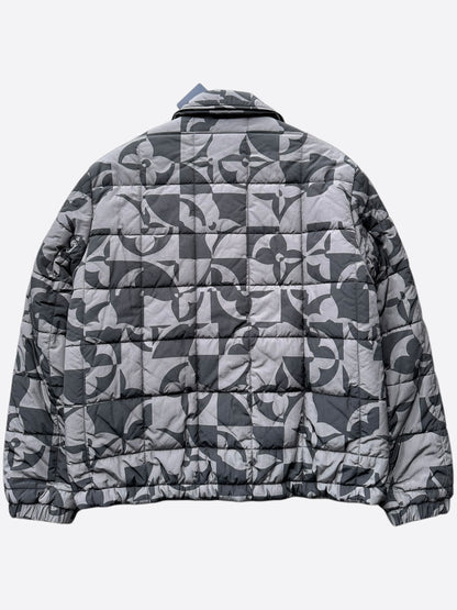 Louis Vuitton Grey & Black Flower Monogram Quilted Jacket