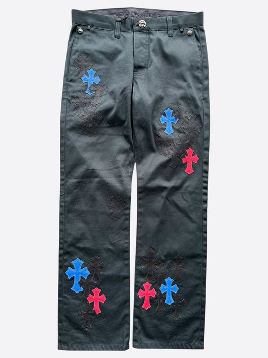 Chrome Hearts Dark Navy Multicolor Cross Patch Chino Pants