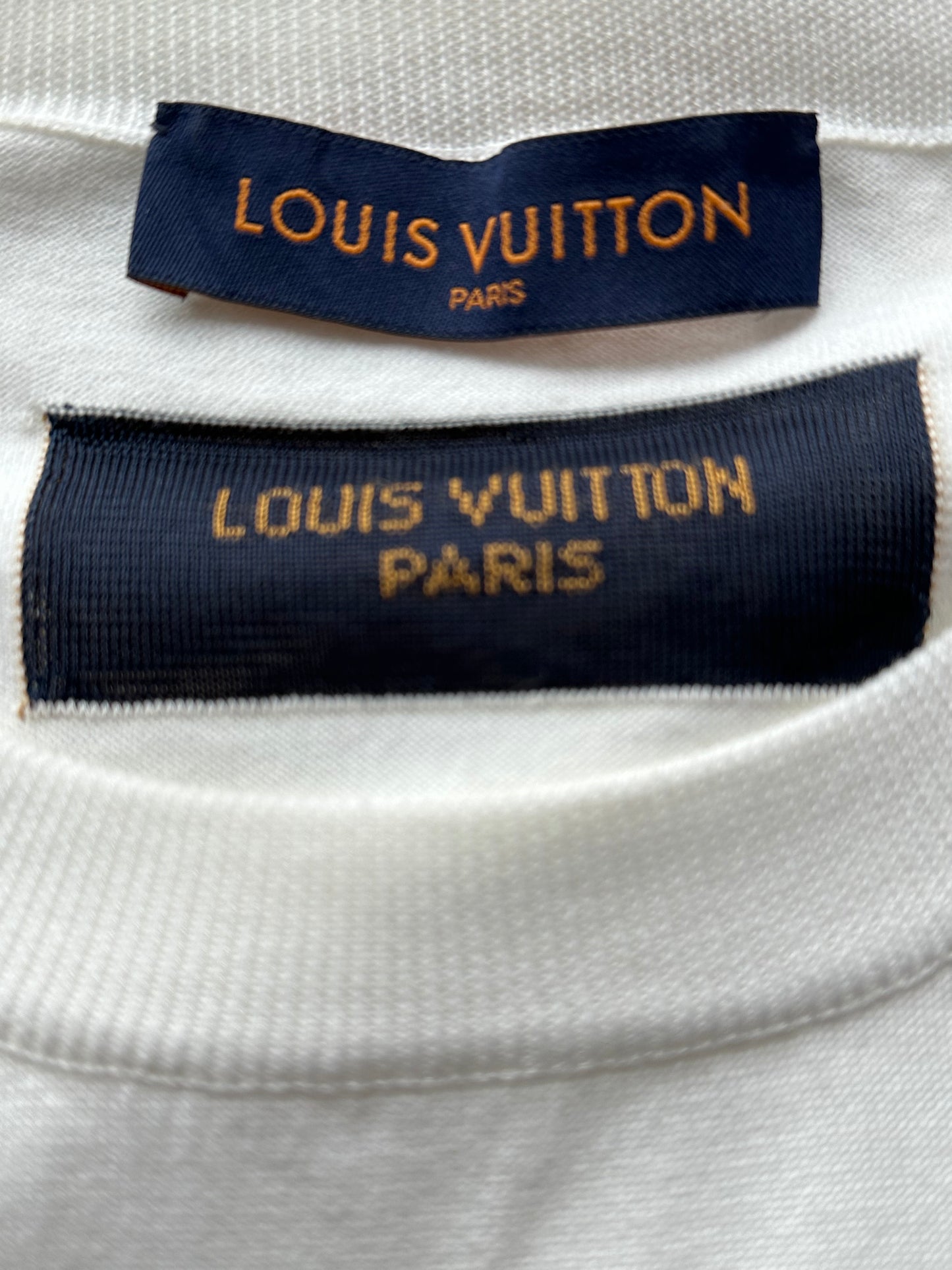 Louis Vuitton White & Green Vuitton Intarsia T-Shirt