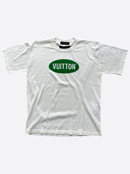 Louis Vuitton White & Green Vuitton Intarsia T-Shirt