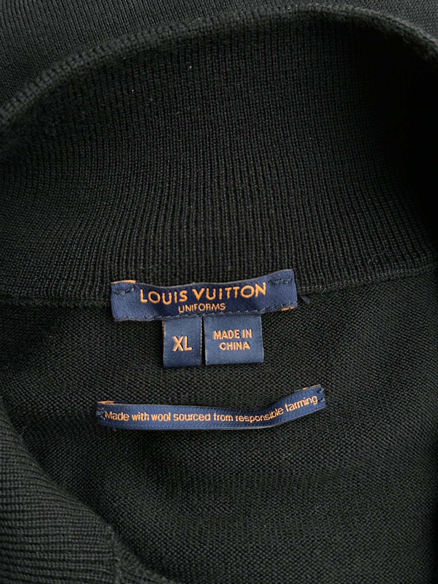 Louis Vuitton Black Wool Zip Up Jacket